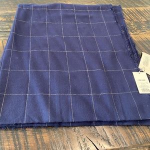 A New Day navy with gold checked blanket scarf